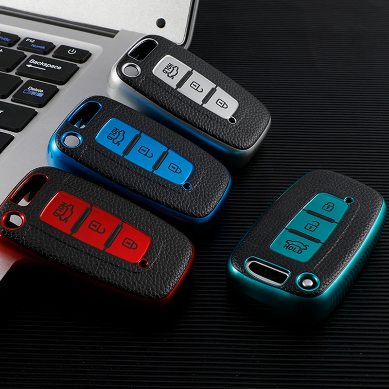 TPU Car Smart Key Cover Case Bag Shell Holder for Hyundai Accent Solaris HB20 I30 Veloster SR Ix35 for KIA RIO Sportage K2 K3