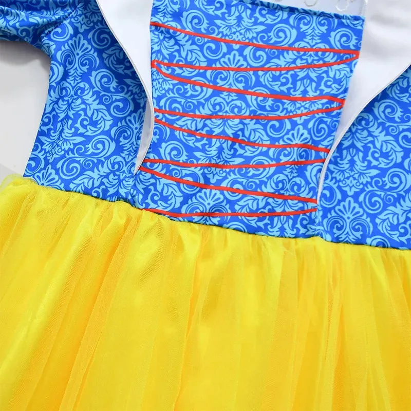 

asdh8@Cartoon Princess Snow Cosplay Kids Girls Costume Dance Performan Dress Cloak Set Children Child Halloween Carnival Role Su
