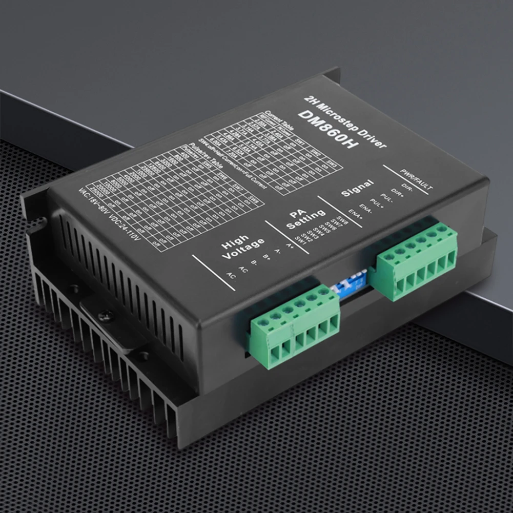 DM860H DM860 Microstep Drive 0-200khz 2 Phase Stepper Motor Controller AC18-80V Or DC 24-110V Fit for Nema34 Stepper Motor