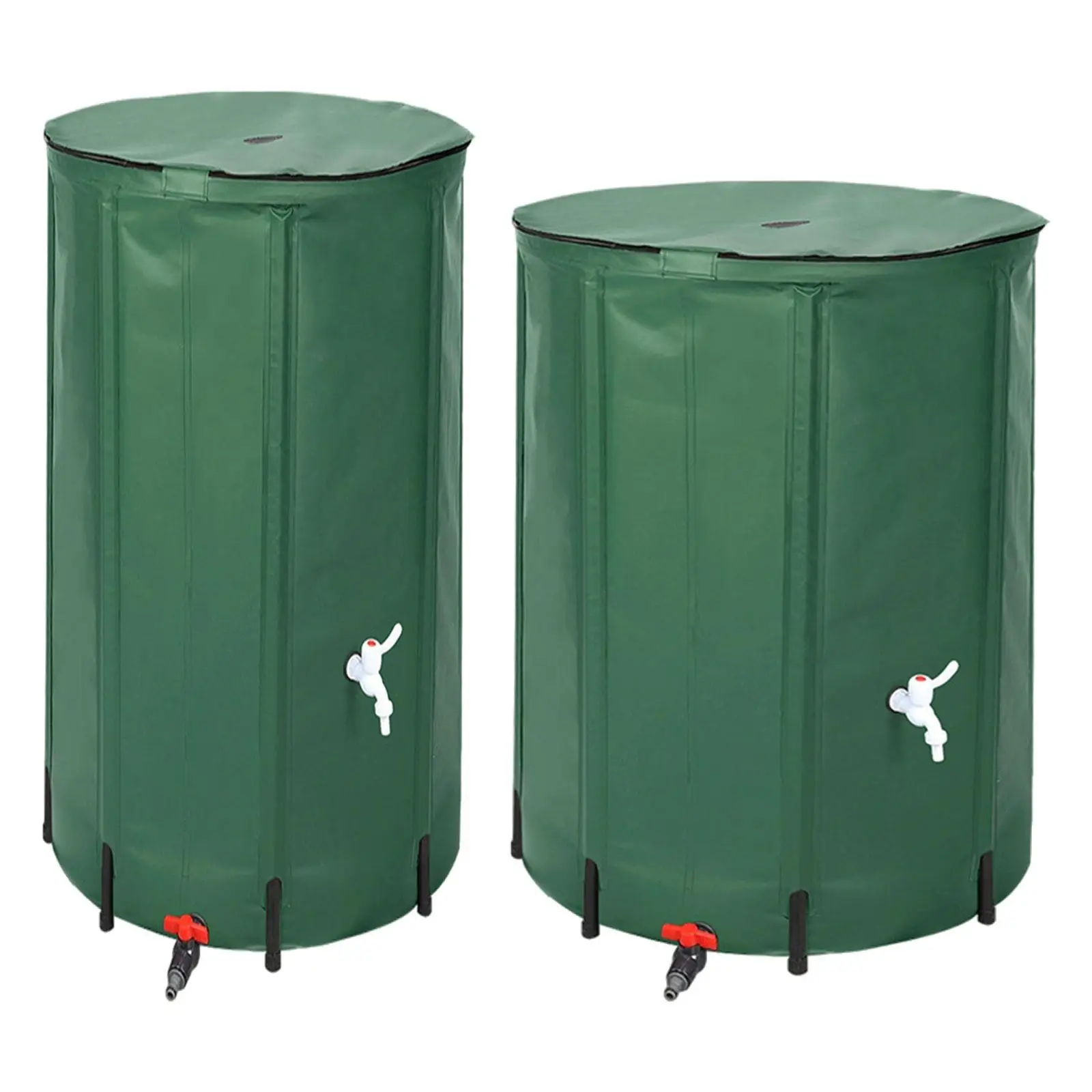 Green Foldable Rain Barrel PVC for Garden Lawn Rain Water Collection Barrel