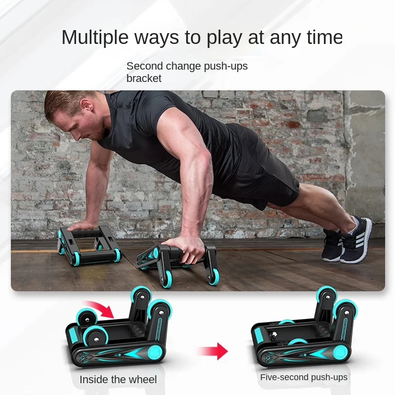 

Foldable abdominal roller for men's fitness equipment abdominal roller for women's push ups home fitness