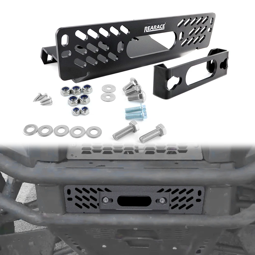 

Motorcycle Front Winch Mount Bracket Steel UTV Winch Mounting Plate Ranger 700 / 800 Full Size 2010-2015 2016 2017 For Polaris