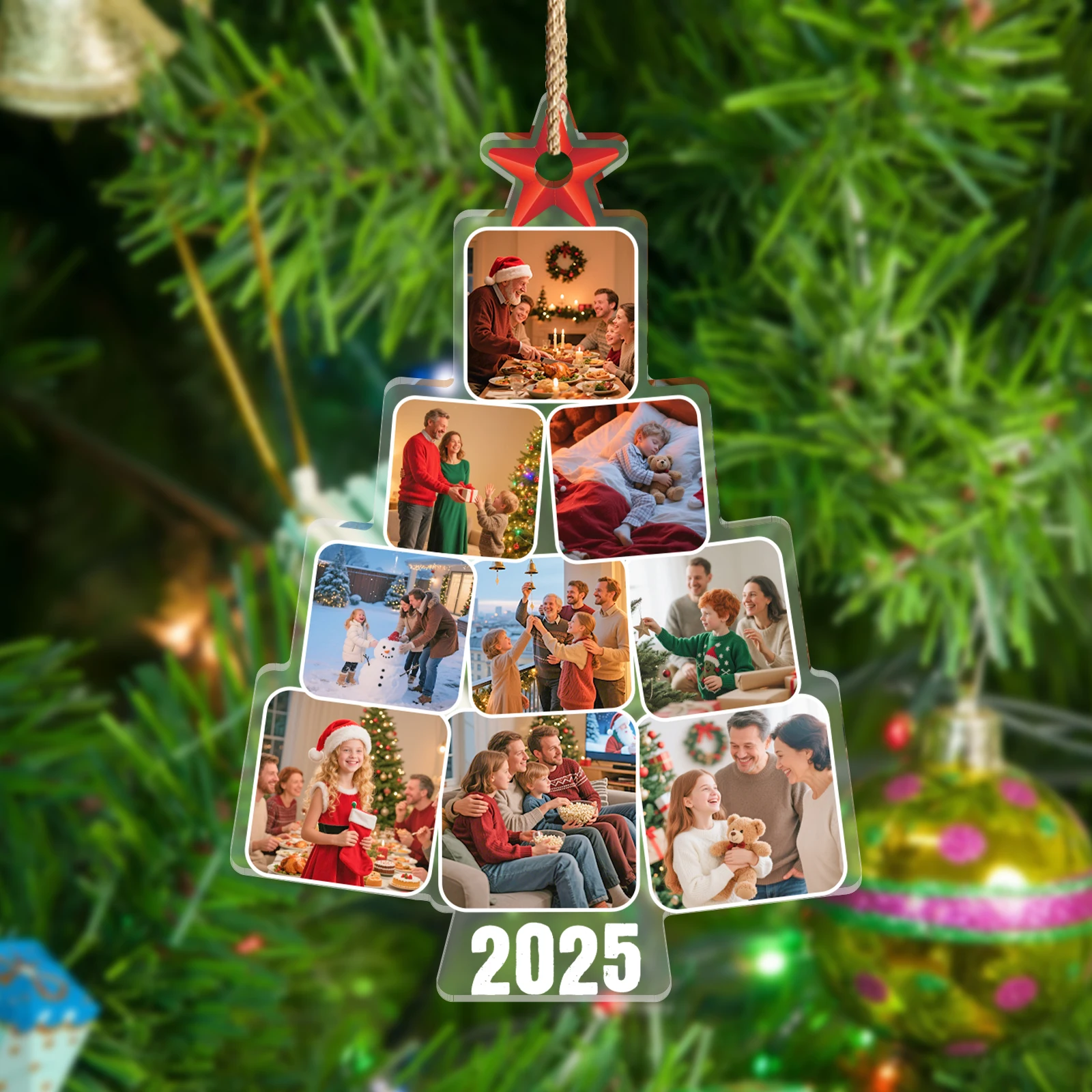 

«Окрашение для рождественской елки 2025» — персонализированное украшение для семейной фотографии, захват теплых моментов, повышает праздничную атмосферу»