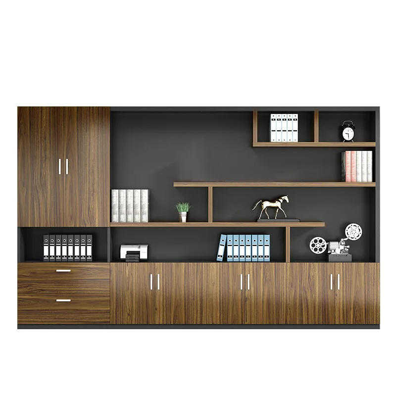 

Modern Simple Boss Desk Background Cabinet Office Furniture Wooden Data Cabinet Bookcase Financial File Locke