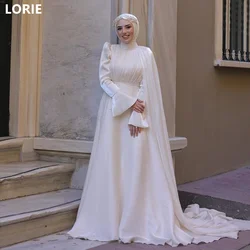 LORIE A-line White Evening Dresses vestidos de fiesta Long Puff Sleeves Prom Gowns Gauze فساتين سهرة Customized 2025