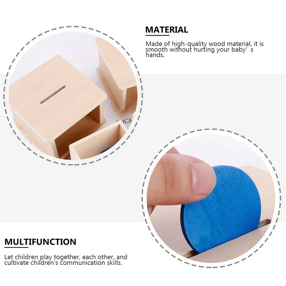 

1Set Wooden Coin Slot Learning Box for Kids Hand-Eye Coordination Development Fine Motor Skills Training Montessori Early