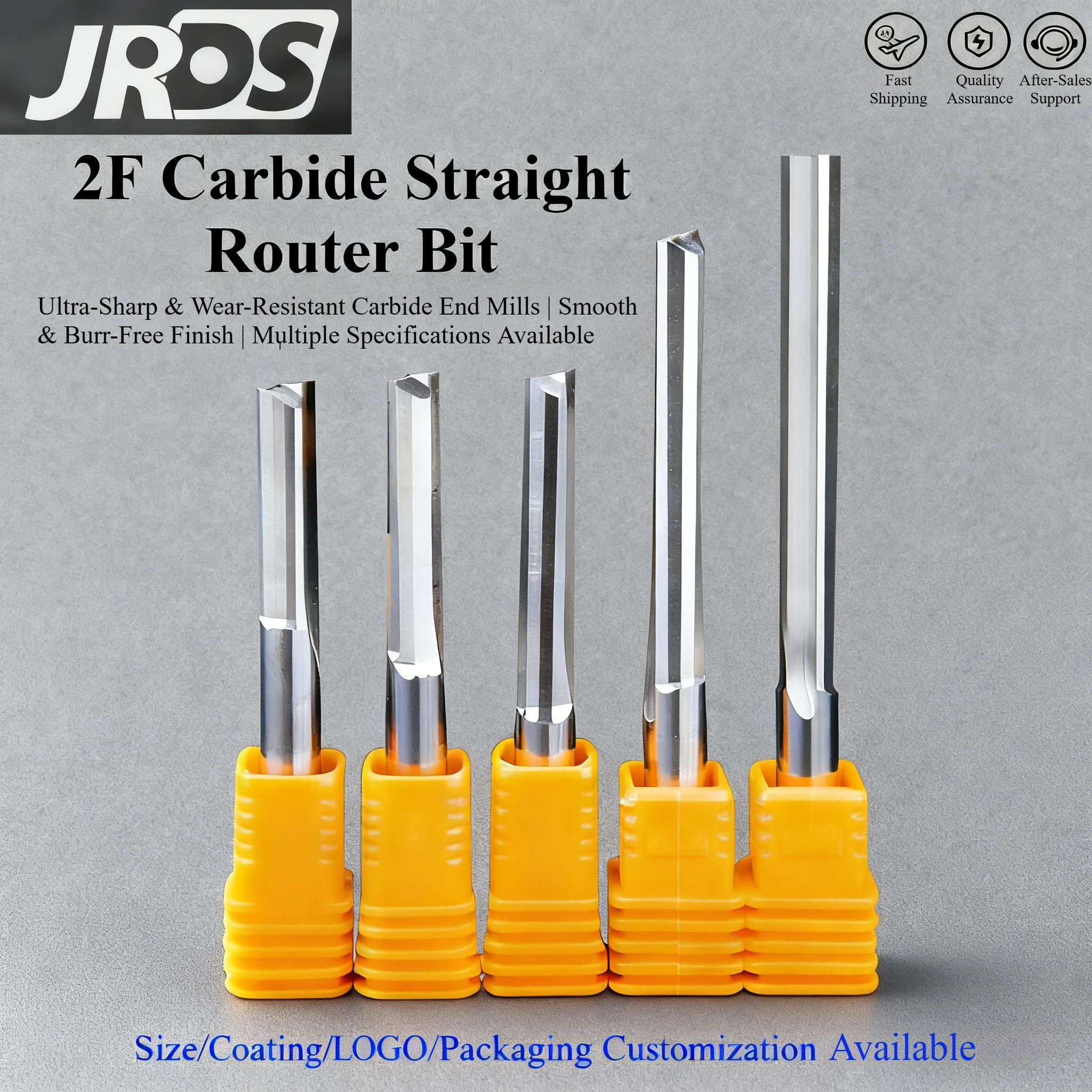 

JRDS 3,175 4 6 8 10 мм хвостовик 2 канавки прямая концевая фреза из карбида вольфрама с ЧПУ фреза из твердой древесины МДФ гравировальная фреза