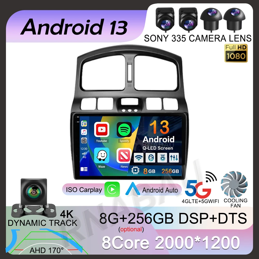 

Автомагнитола на Android 13 Carplay для Hyundai Classic Santa Fe 2005 2006-2015 GPS мультимедийный видеоплеер головное устройство 2Din стерео