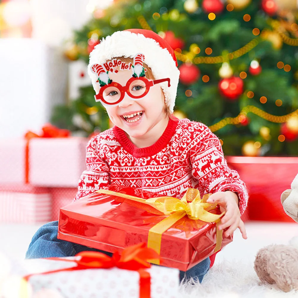 

12 Pcs Christmas Glasses Frame Festive Holiday Party Frames Outdoor Eyeglasses Props Felt Cloth Eyewear Man