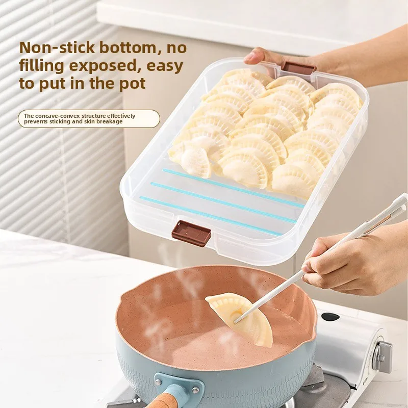 Stackable Food Grade Dumpling Trays, Freezer Safe Storage Box for Wontons