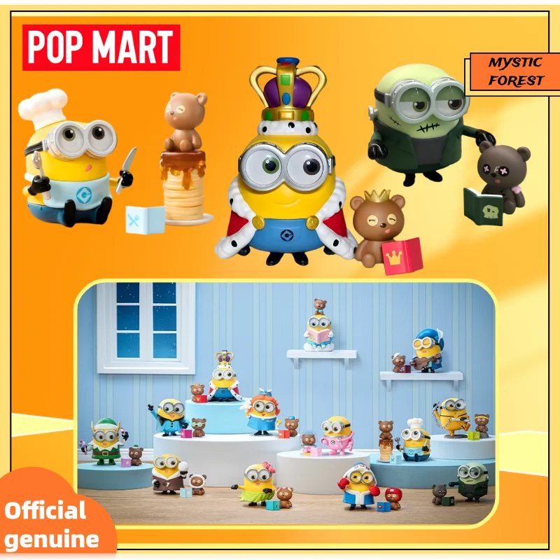 

POPMART Minions Bedtime Stories By Bob and Tim Series Blind Box Ornament Decor Anime Action Figure Toys Figurines Model Gifts