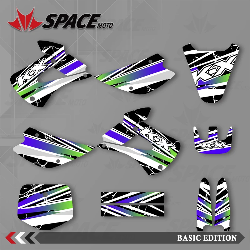 

SPACE MOTO Graphics Background Decals Stickers Motorcycle For KAWASAKI 98-13 KX 85