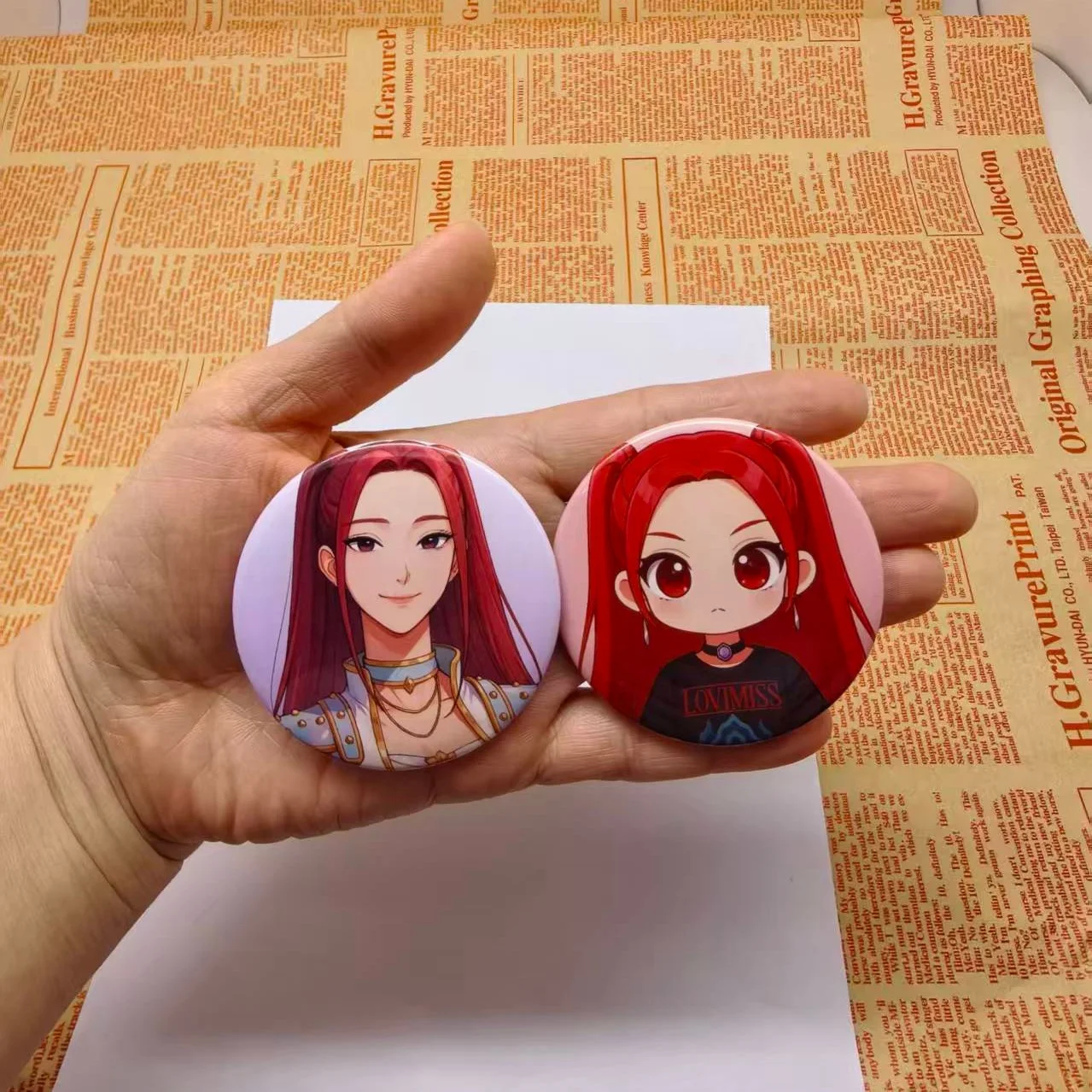 케이팝 데몬 헌터즈 루미 미라 조이 만화 틴플레이트 메탈 핀 배지 액세서리 선물