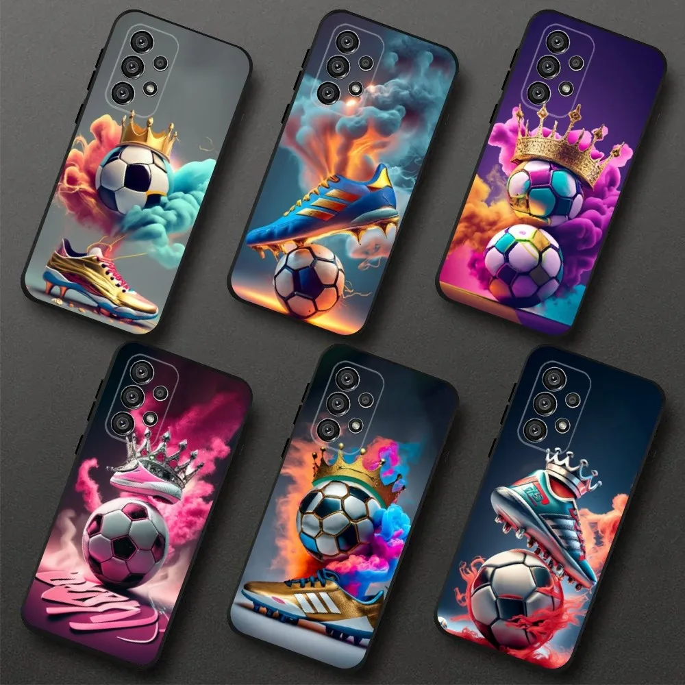 

Football Sport Phone Case For Samsung Galaxy A20,A21s,A22,A31,A32,A52,A53,A72,73,A80,A91 Soft Black Cover