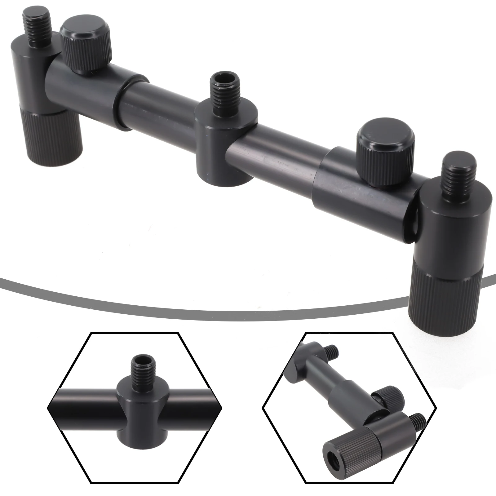 Extendable Aluminum Alloy Carp Fishing Rod Rest Holder For Bite Alarm Bankstick 2 3 Heads Black Outdoor Fishing Equipment view 4