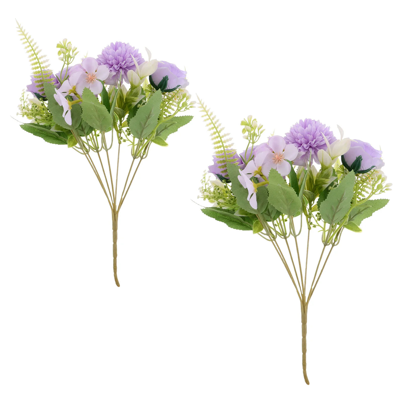 

2Pcs Realistic Purple Artificial Rose Bouquet Fake Flowers Wedding Home Party Anniversary Decoration Artificial Rose Bouquet