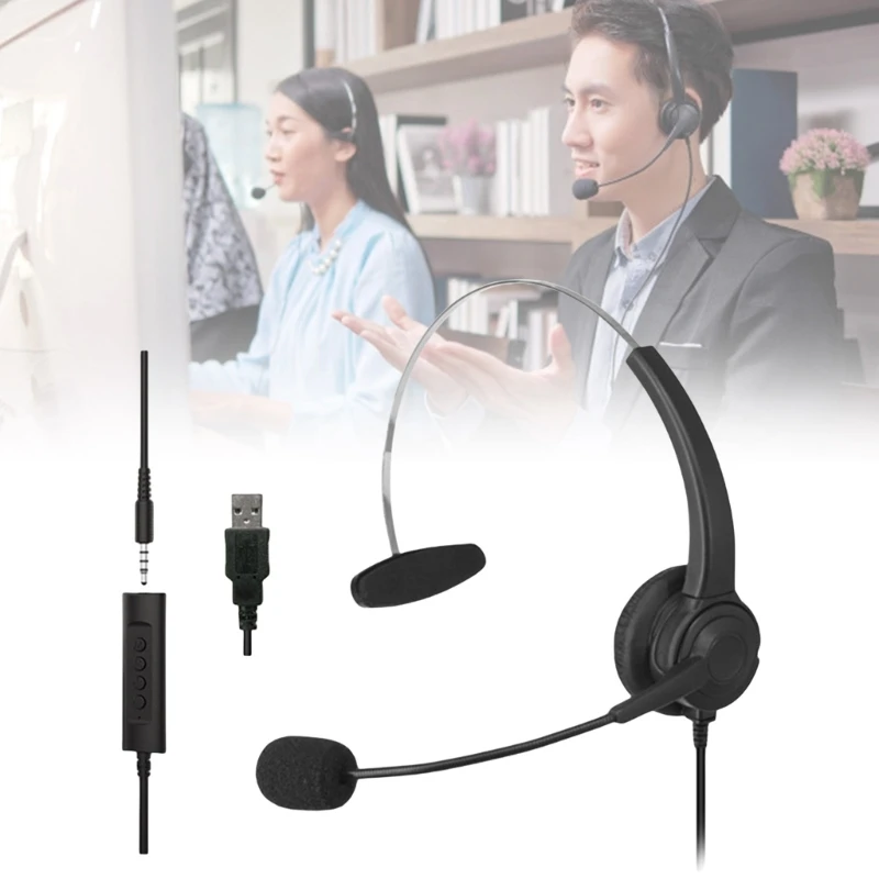 M17B USB 3,5 mm Telefon-Headset Mikrofon Noise Cancelling Kopfhörer Call-Center-Headset für Mobiltelefon-Geschäftsgespräche