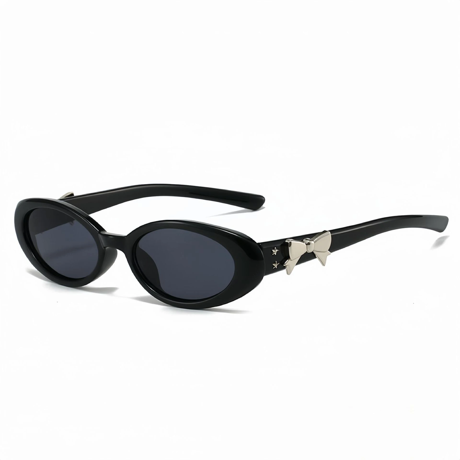 Gafas de sol Retro con lazo ovalado para mujer, anteojos de sol con montura ovalada pequeña, gafas de diseñador de marca, gafas de ocio al aire libre, UV400