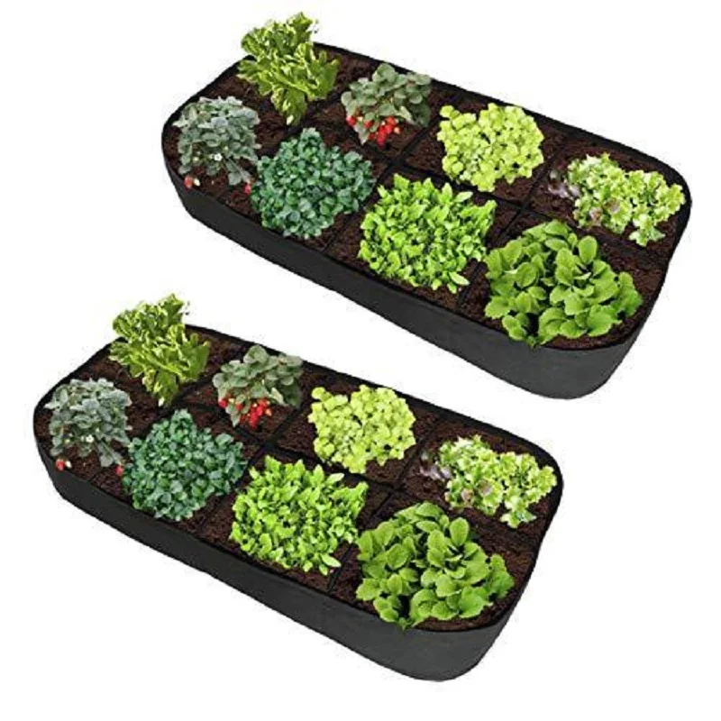 Bolsa de cultivo de fieltro de 4/8 rejillas, maceta para plantas de flores para vegetales, tomates, patatas, setas, macetero creciente, macetas para plantar flores de jardín