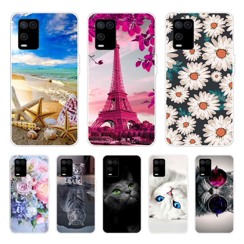 For OPPO A54 Case Phone Back Cover For OPPO A54 5G 4G Case CPH2239 CPH2195 OPPOA54 A 54 Bumper Silicon Soft Funda black tpu case