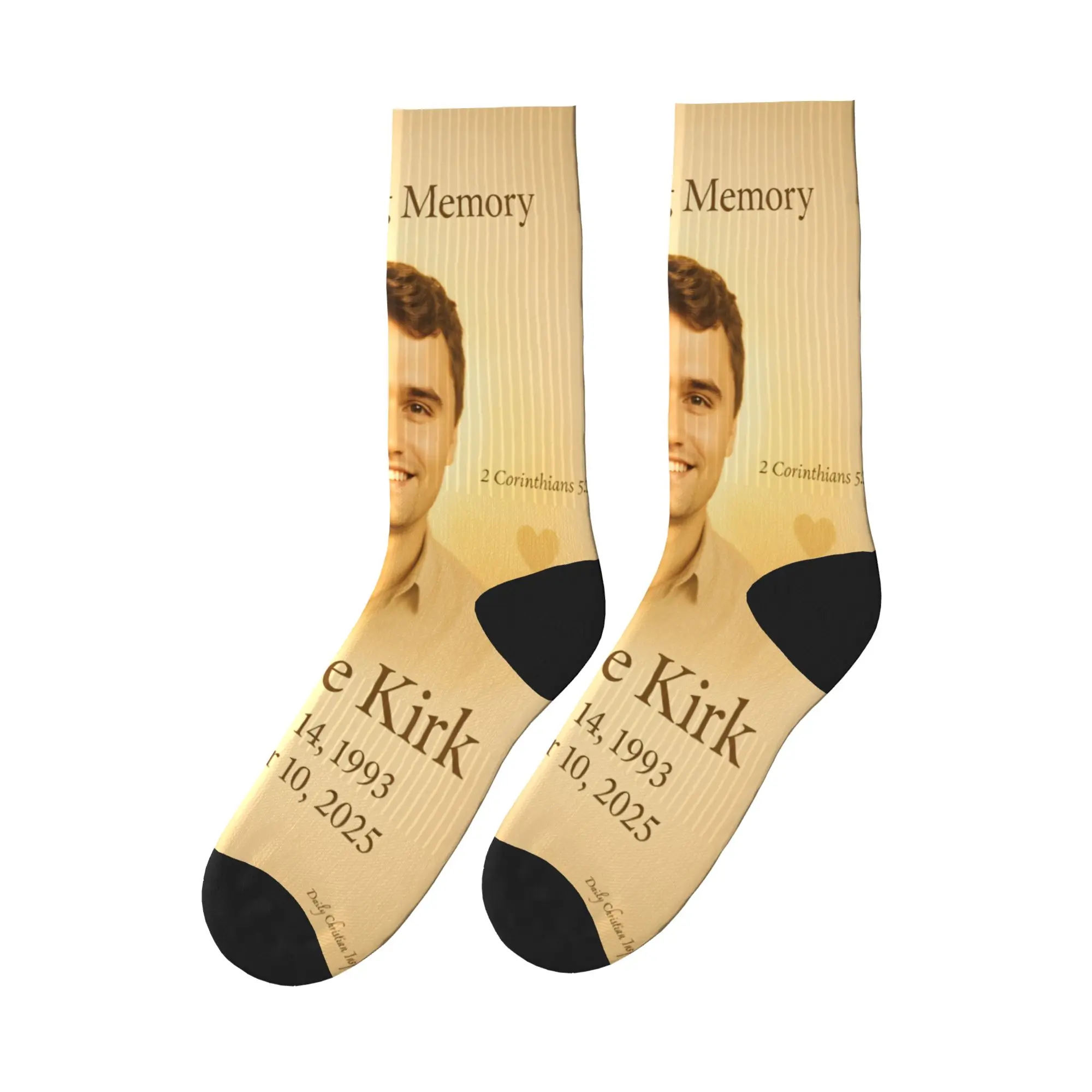 

Чулки In Loving Memory Charlie Kirk, носки в стиле ретро с графическим рисунком, весенние нескользящие носки, мужские спортивные удобные носки для бега