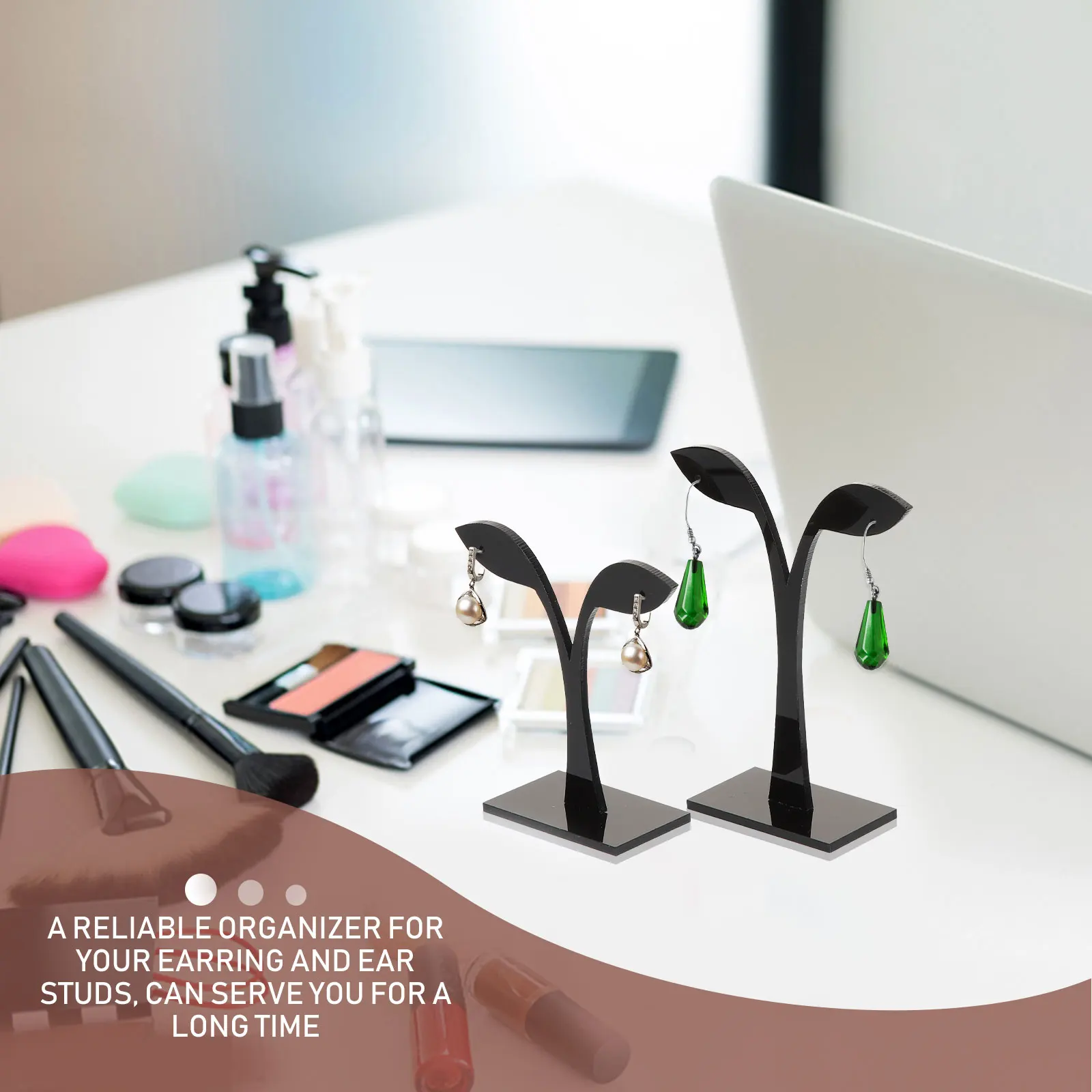 

6Pcs Earrings Display Stand Leaf Shape Acrylic Holder Desktop Earrings Rack Organizer Jewelry Storage Display Shelf