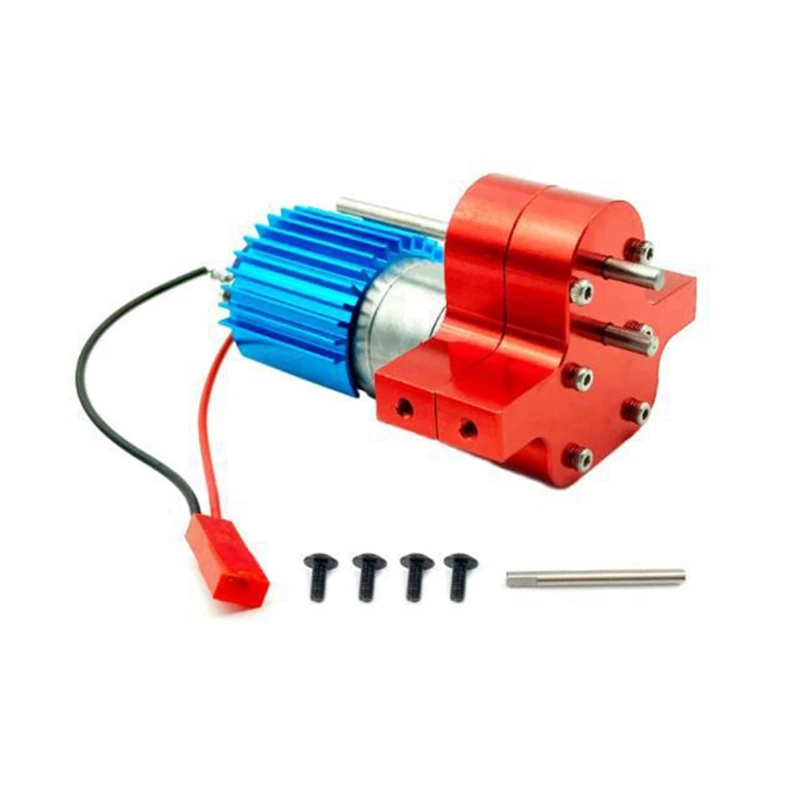 

Metal Portable Gearbox + Heat Sink Truck Pickup Cartoon Adaptive Gearbox Assembly Red & Blue