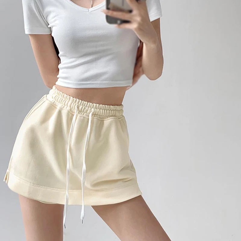 

Women's Casual Drawstring Skirt Casual Loose Summer Solid Colour Elasticity Skirts