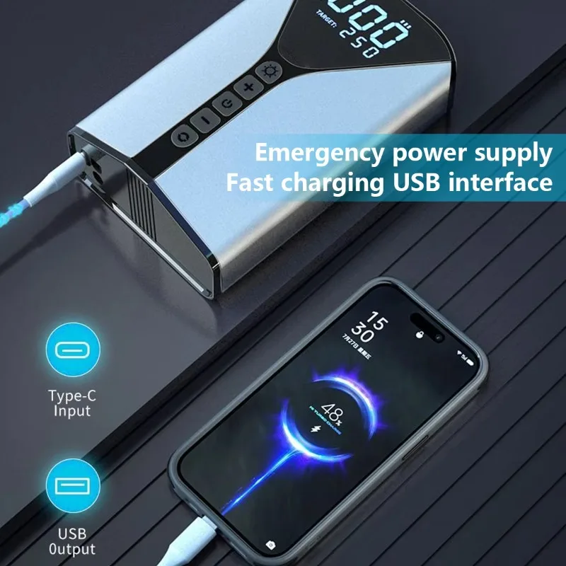 PCMOS luchtcompressor met auto Jump Starter Auto Starter Emergency Jump Booster Starter Bandenpomp Luchtpomp