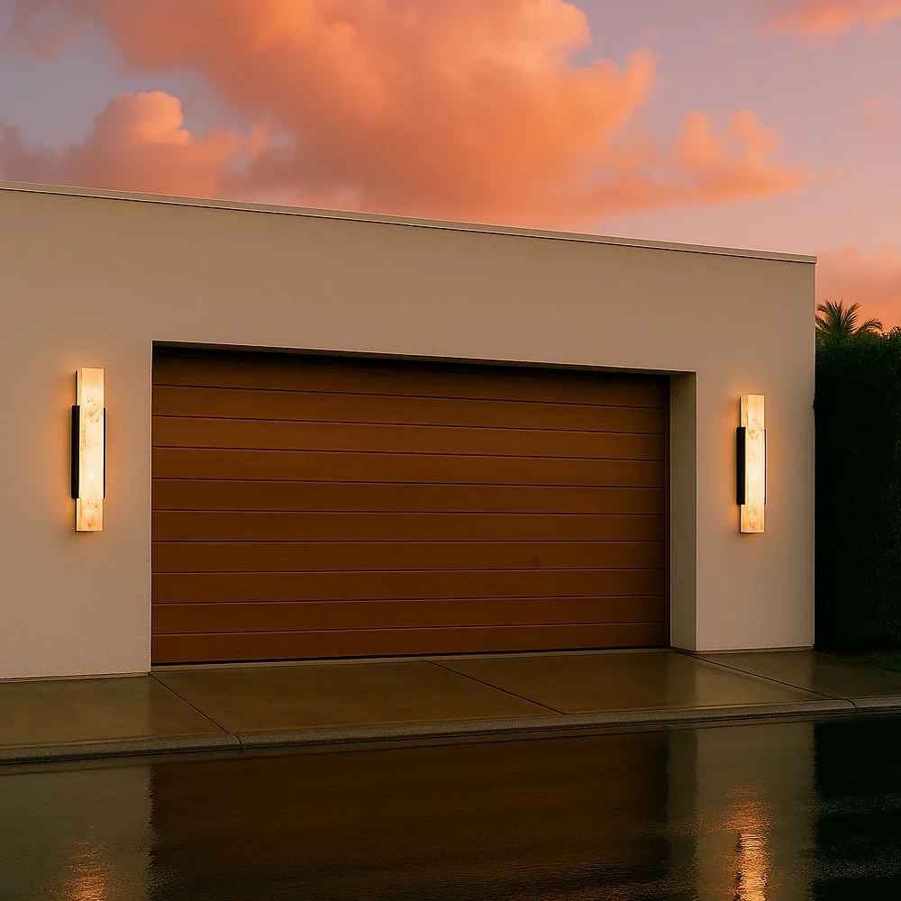 Modern Outdoor Wall Light - Waterproof Stainless Steel Marble Effect Wall Lamp For Hotel Villa Garden Gate Entrance