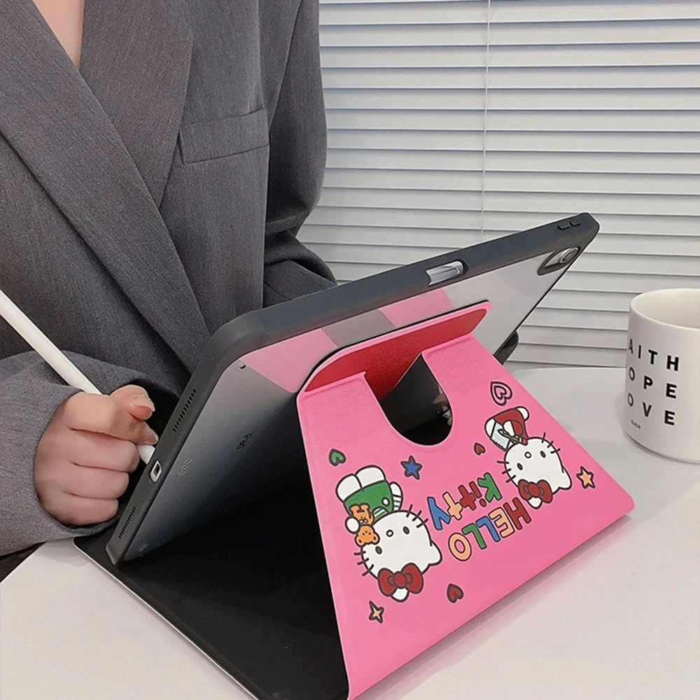 Imagem -05 - Capa Protetora Bordada Hello Kitty com Suporte de Slot para Caneta Ipad Air 10.2 Case Mini Air 10.9 Pro 11 12.9 2023