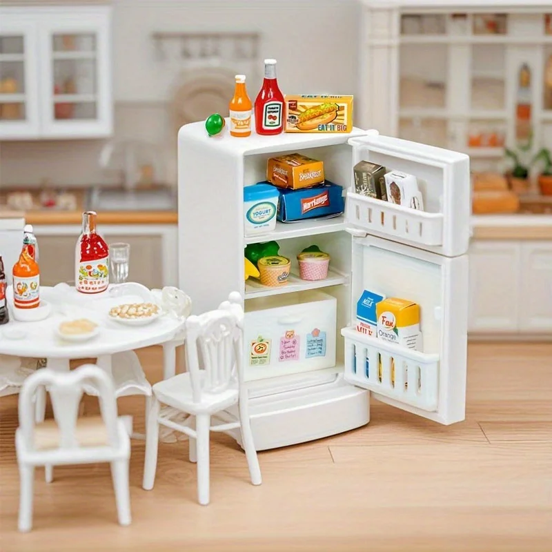 17 قطعة في كل مجموعة، لعبة ثلاجة صغيرة - ديكور بيت الدمى، أثاث بيت الدمى، طعام محاكاة للمراهقين، لعب دور المطبخ الصغير لبيت الدمى #3