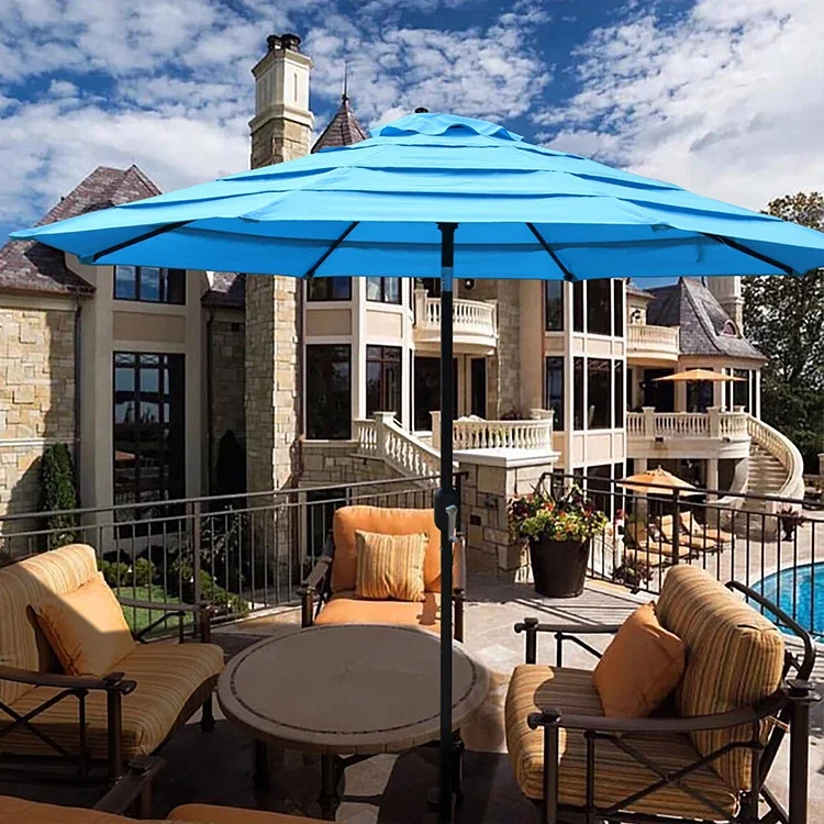 2026 2026 Custom tropical Patio Garden Umbrella cafe Outdoor Parasol beach sun shade  umbrella for garden