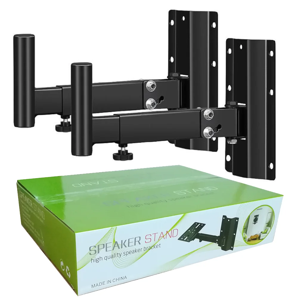1 Pair Speaker Wall Mounts Brackets Professional Adjustable All Metal Stands Audio Telescopic Wall Mounting Accessories view 6