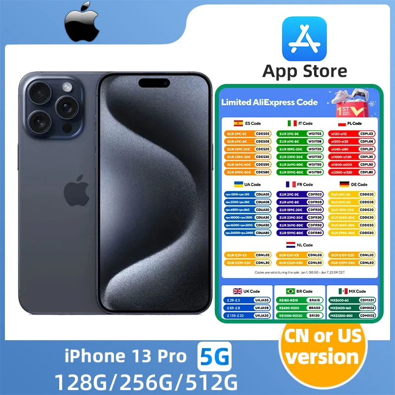 Apple iphone 13 Pro 5G 6.1'' A15 Bionic Chip iOS16 128GB/256GB/512GB ROM All Colours in Good Condition Original used phone