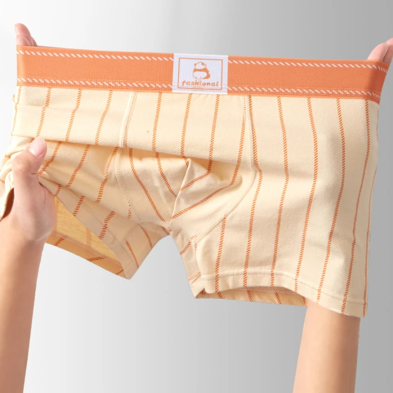 

Sporty Knickers Thin Breathable Briefs 7+y Young Child Underwears 4PCS Teens Cotton Soft Antibacterial Panties for Boys Striped