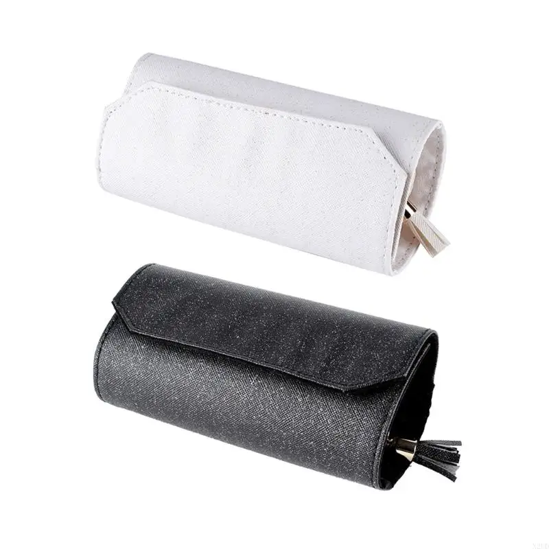 

Foldable Jewelry Storage Roll Bag Portable Travel Jewelry Box Suitable for Earrings Bracelets Necklaces Watches Rings N2UD