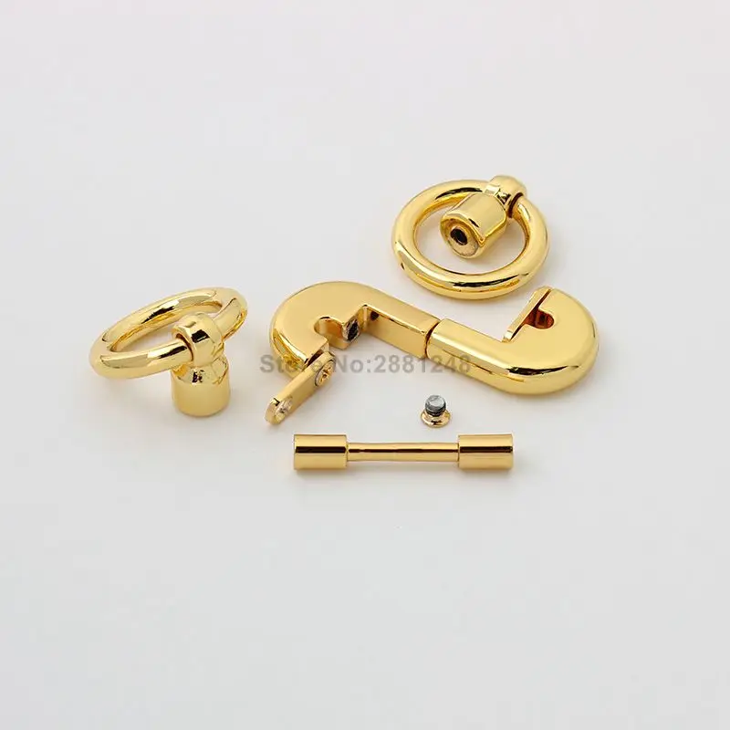 New Rectangle Eyelets Hanger Metal Lock for Bag Hardware Wholesale Fashion a Set of Locks Fitting Woman Handbag Bag Accessories