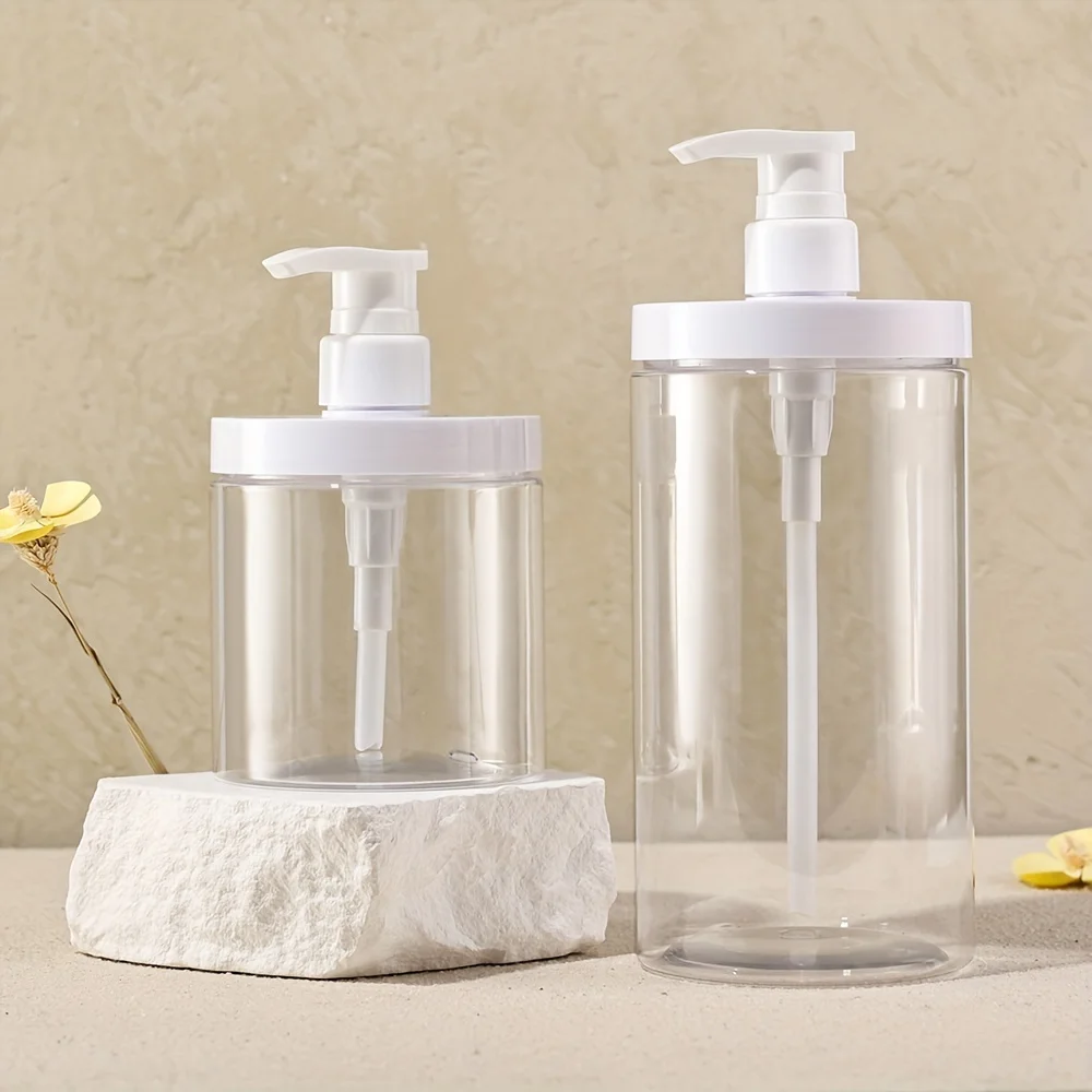 3 Stück 1000ml Pumpflaschen aus Kunststoff, nachfüllbare Flaschen, unverzichtbar für Bad und Reise – Detail 1