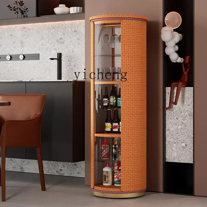 

light luxury wine cabinet display cabinet rack aircraft cabinet glass transparent living room against the wall for home use
