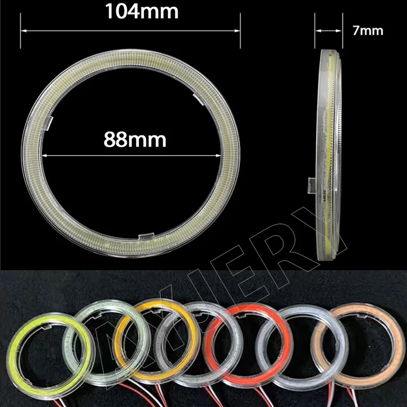 1PCS 12V-60V Led COB Angel Eyes 40mm 50mm 60mm 95mm Auto Halo Rings COB 130mm140mm Angel Eye Car Headlight Motorcycle White Blue