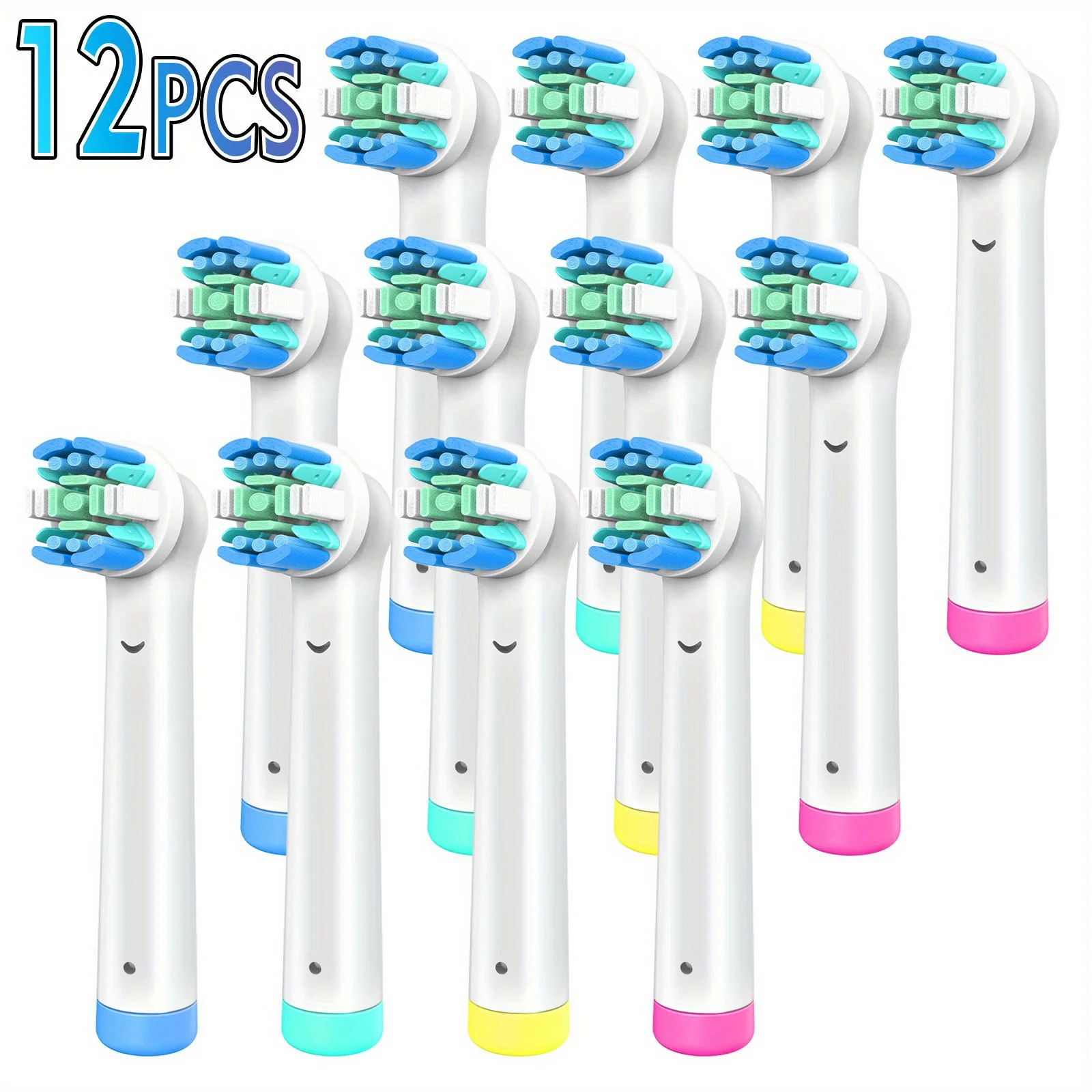 Toothbrush Replacement Heads Refill for Oral-B Electric Toothbrush Dupont Soft Bristle Floss Cleaning-12 Pack Toothbrush Heads