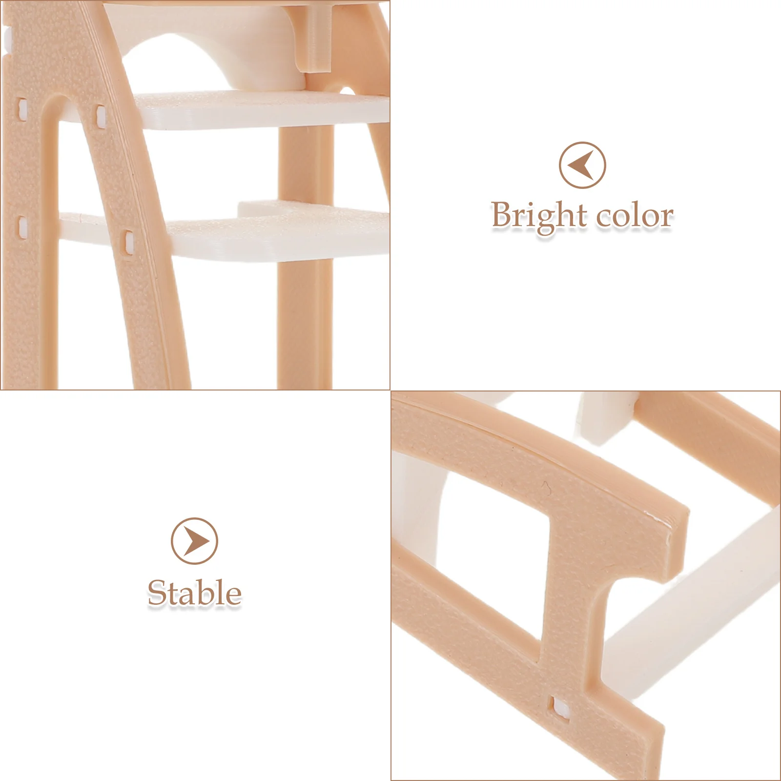 كرسي مرتفع للأطفال 1:12 أثاث مصغر لبيت الدمى مقعد طعام للرضع للعب التظاهري ملحقات كرسي مرتفع لبيت الدمى الواقعي #6