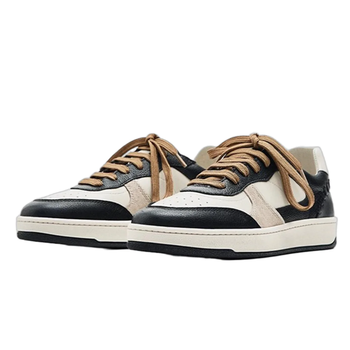 

Dave&Di Minimalist Color Matching Genuine Leather Casual Shoes Women's Flat Shoes Retro Sneakers Versatile Training Shoes Women