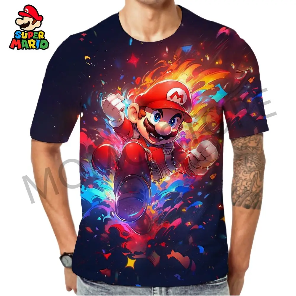 

Mario 110-6XL 2024 Summer Kid's T-shirt Men's Children's Street Wear Quick Dry Y2k Clothes Louis Anime Adventure Classic Tops