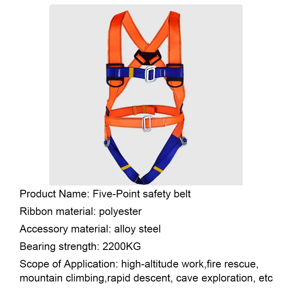 High-altitude Work Safety Harness Rope Set Five Point Full Body  Safety Belt Outdoor Climbing Electrician Protection Equipment