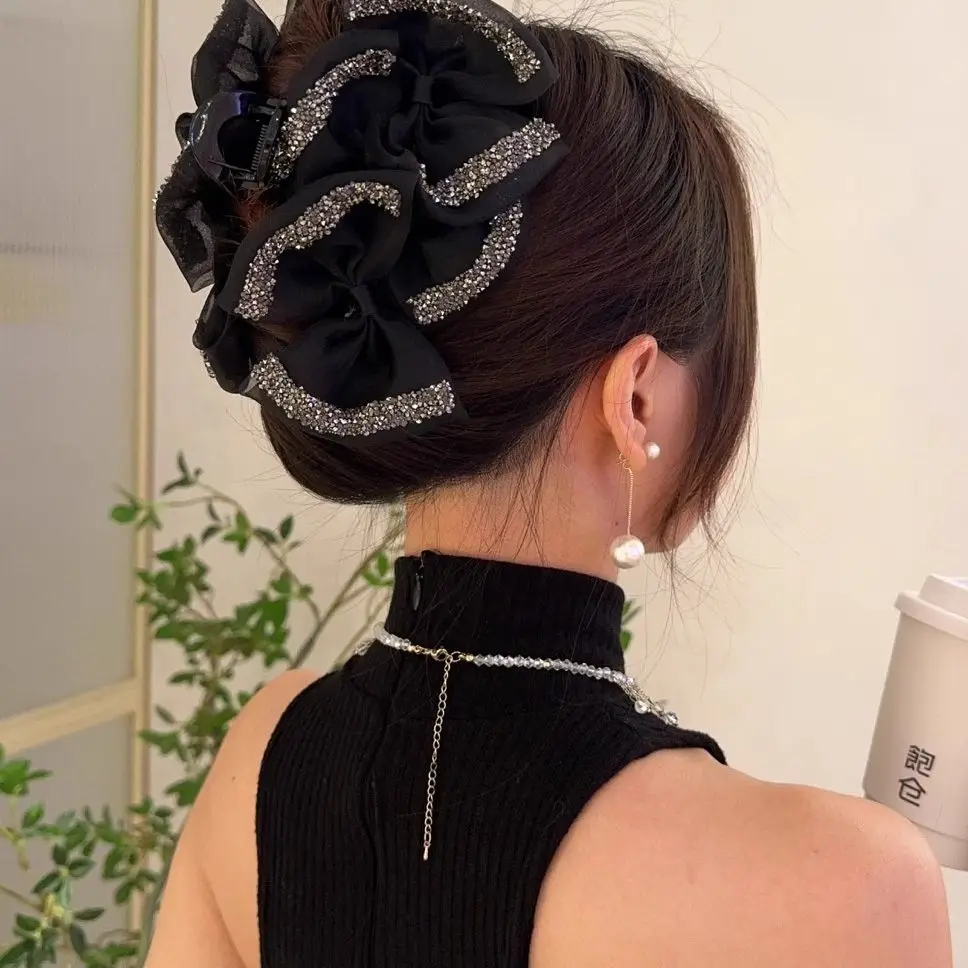 

Korean Style Mesh Bow Hair Accessories New HeadwearFemale Hair Claws Spring Autumn Curling Clips Hair Clip Women Party Hairpins