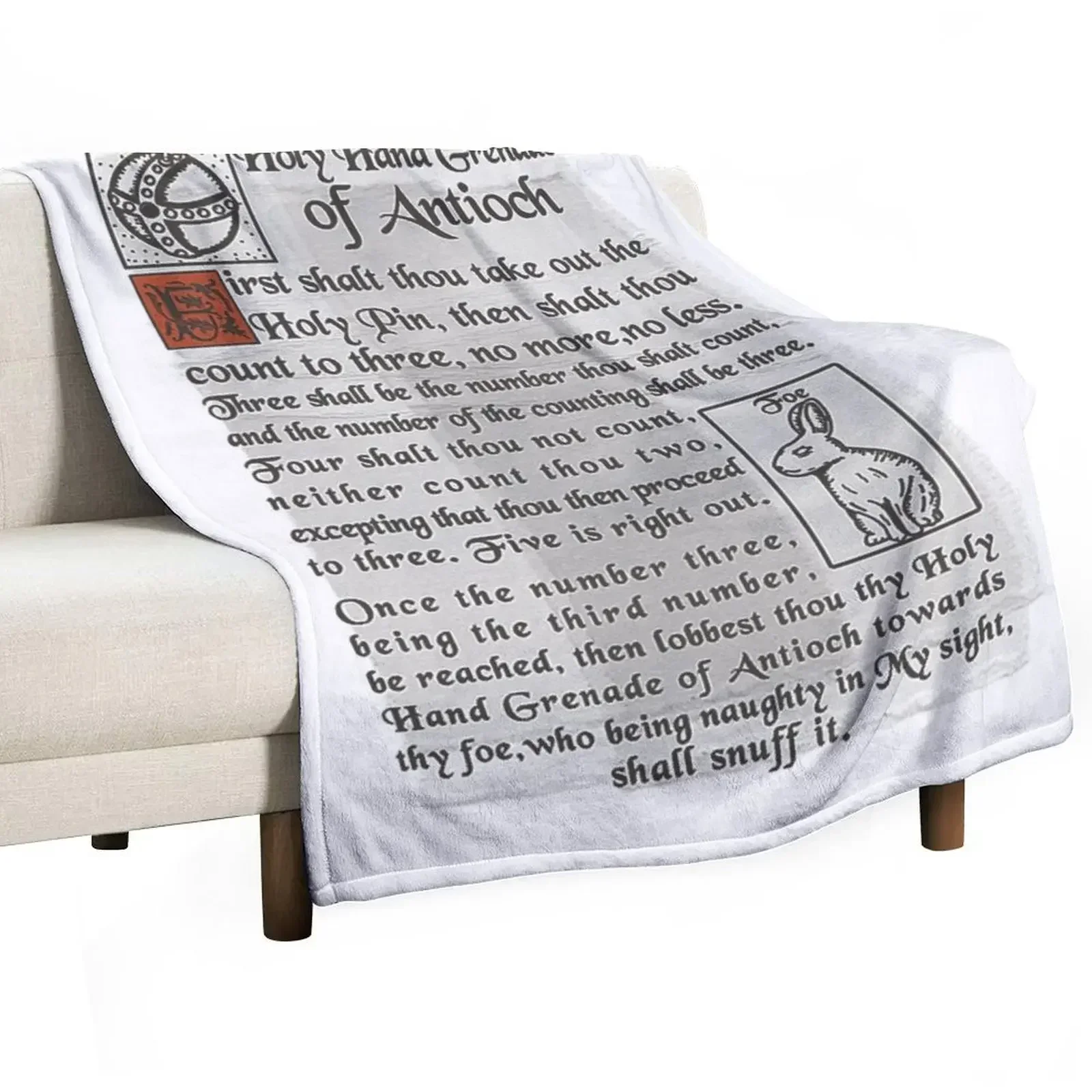 Holy Hand Grenade Script Throw Blanket Sofa Throw Giant Sofa Luxury Throw Blankets