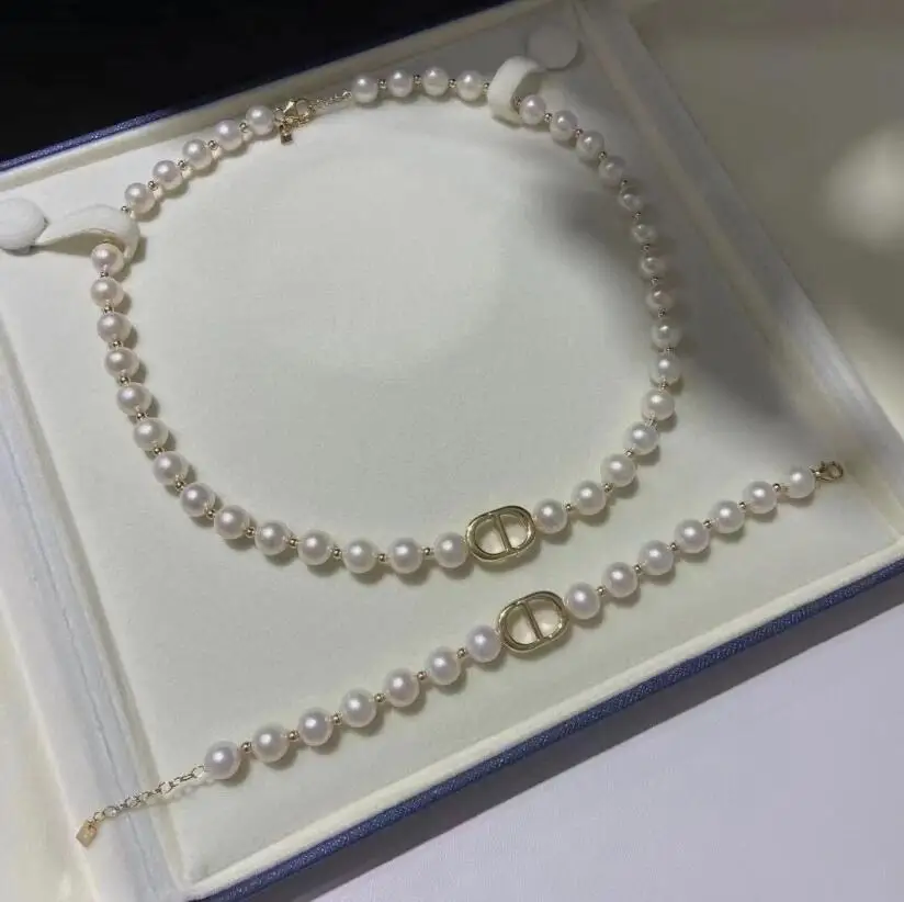 

gorgeous 9-10mm south sea white pearl necklace 18'' &bracelet 7.5-8"