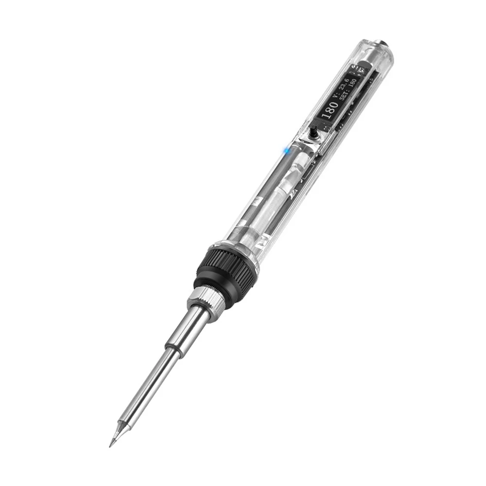 Digitale Mini Soldeerbout DC12-24V 72W Instelbare Temperatuur Draagbare Elektrische Lassen Soldeer Tip Station Tool OLED T12